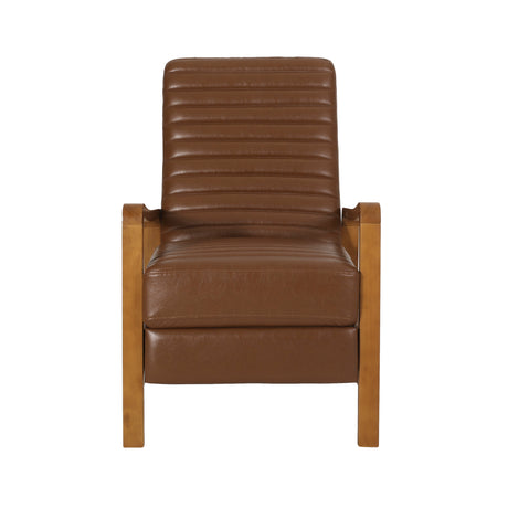 Modern Channel-Stitched Push-Back Recliner – Contemporary Rubberwood Frame Design