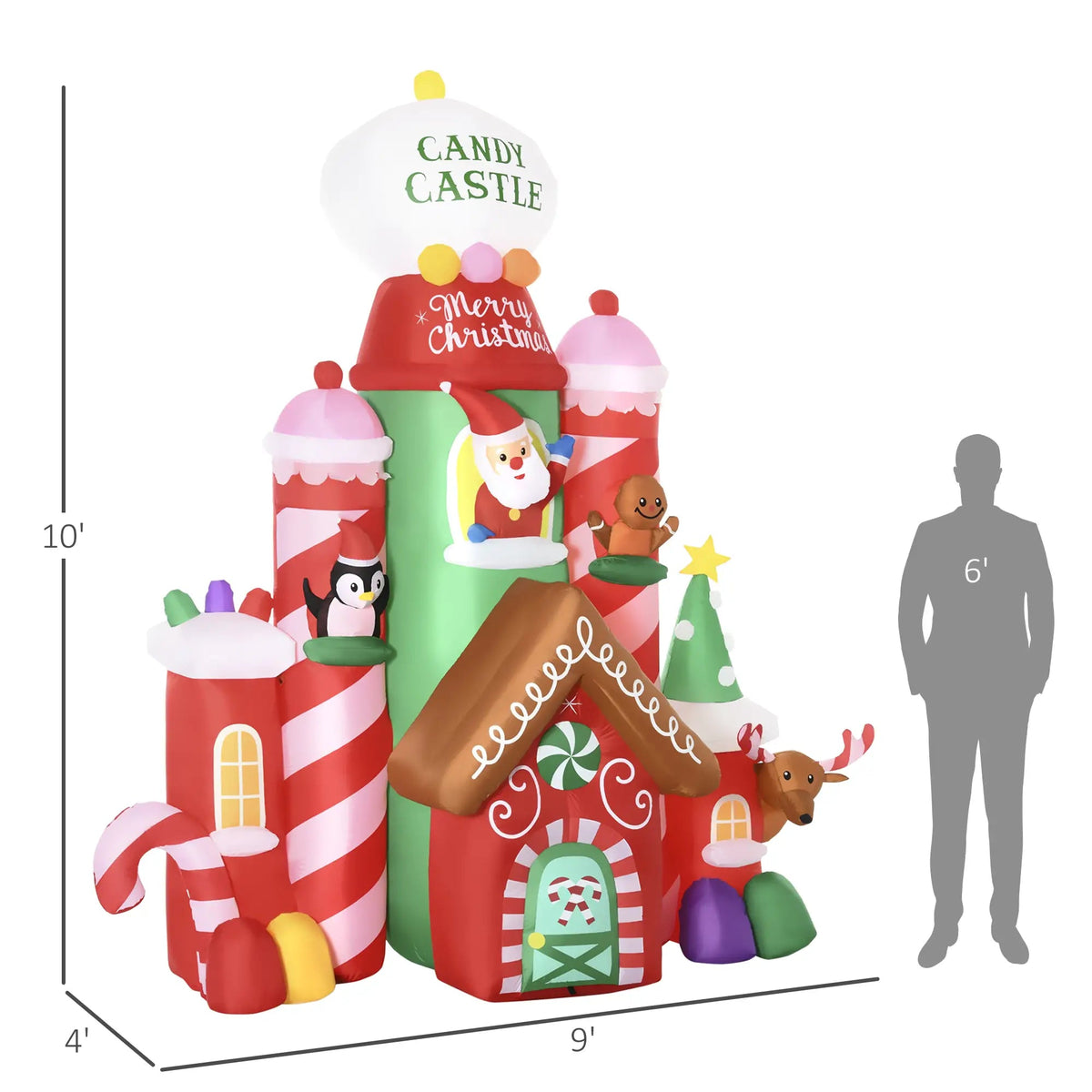10ft Christmas Inflatables Candy Castle