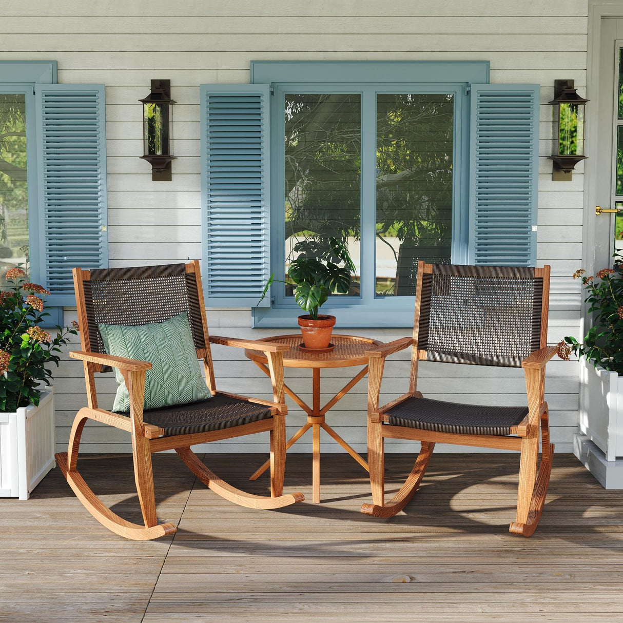 GO 2 Pieces Patio Rocking Chair Set