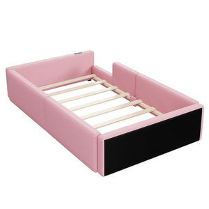 Platform Bed With Guardrail And Charging Station