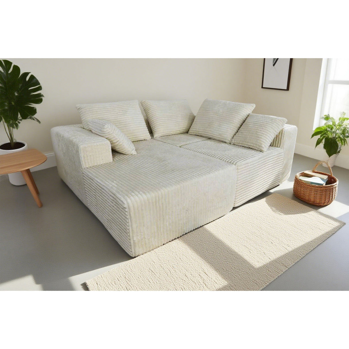 Corner Combination Sofa Sectional Couch With Soft Fabric