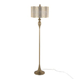 Ashland 63' Contemporary Metal Floor Lamp in Gold with Linen Shade
