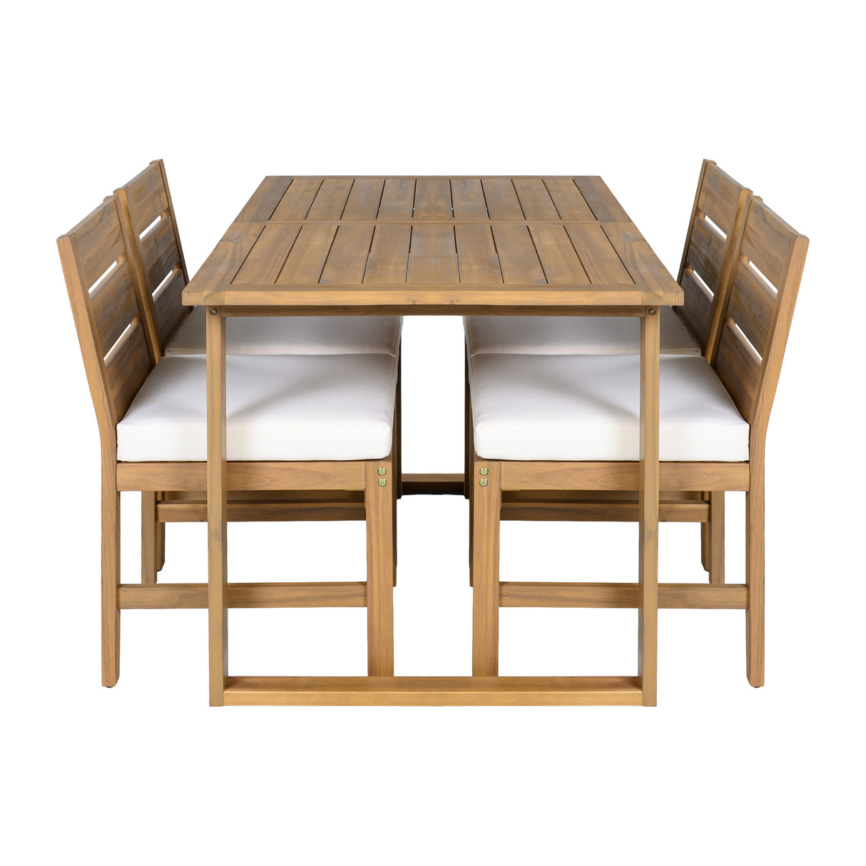 U_STYLE Farmhouse 5-Piece Outdoor Patio Dining Set with Adjustable Legs