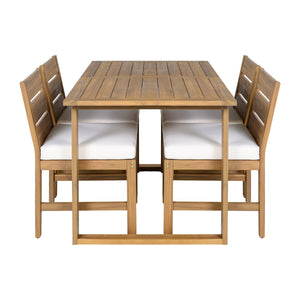 U_STYLE Farmhouse 5-Piece Outdoor Patio Dining Set with Adjustable Legs