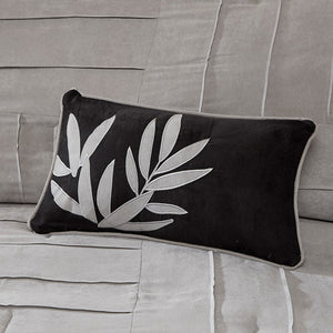 7 Piece Faux Suede Comforter Set Grey Cal King