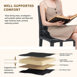 Dining Chairs With Ergonomic Buckle Backrest For Family Dining Rooms