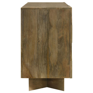 Roman - 3 Door Server With Chevron Design - Brown