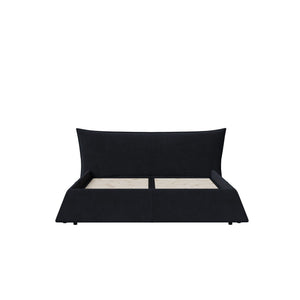 Upholstered Platform Bed With Special Shaped Headboard