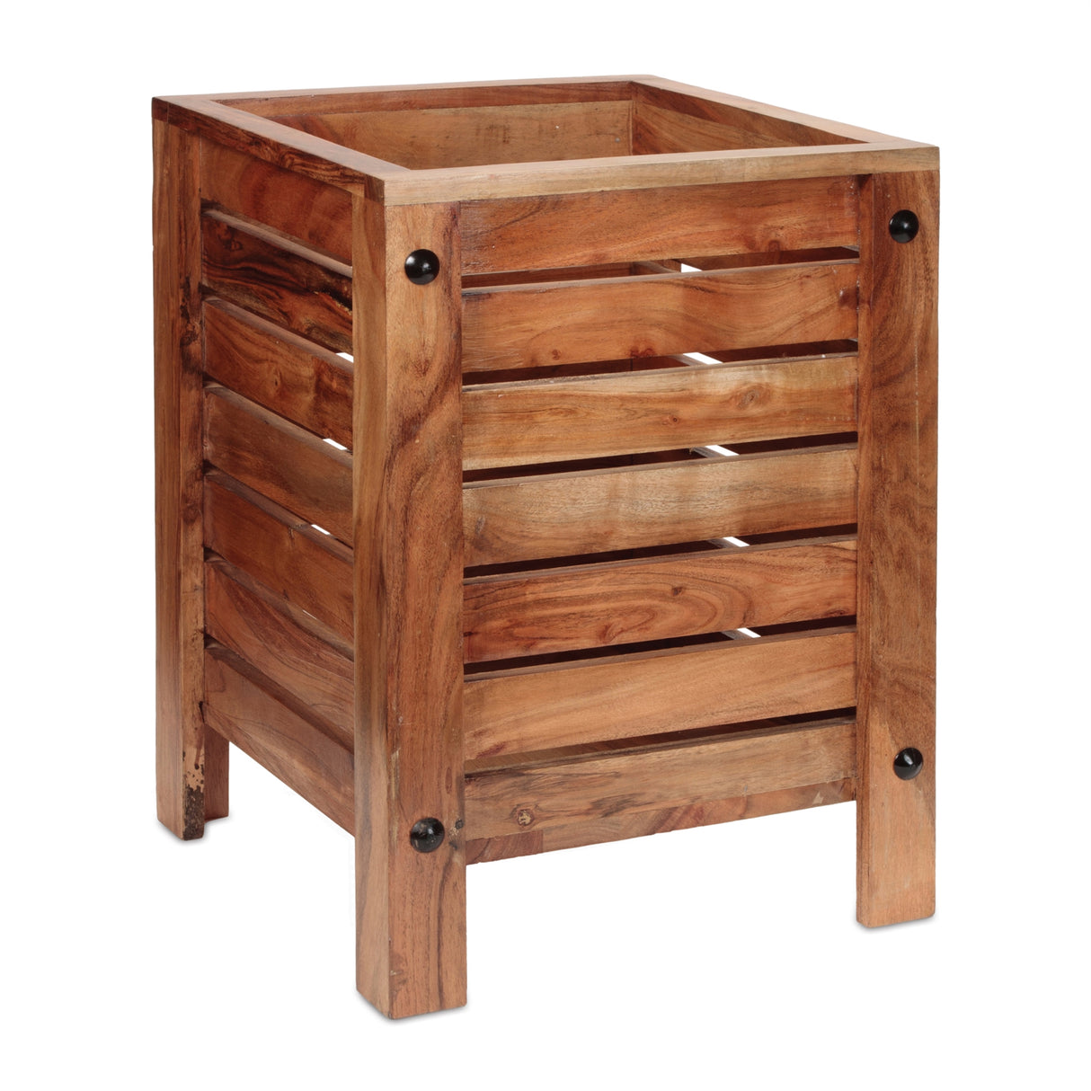 Natural Mango Wood Box Planter (Set of 2)