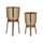 Round-Metal-Planter-with-Wooden-Stand-(Set-of-2)-Pots-&-Planters
