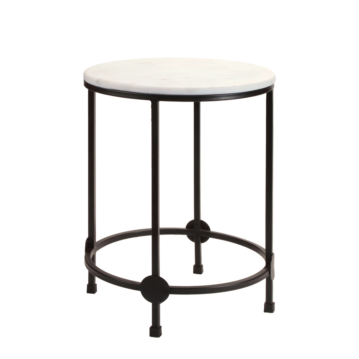 Round Marble Top Accent Table (Set of 2)