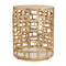 Round Abstract Cut Out Metal Accent Table 19"H