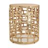 Round Abstract Cut Out Metal Accent Table 19"H