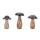 Wood-mushrooms-with-aluminum-top-(set-of-3)-Decorative-Objects