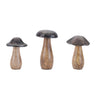 Wood-mushrooms-with-aluminum-top-(set-of-3)-Decorative-Objects