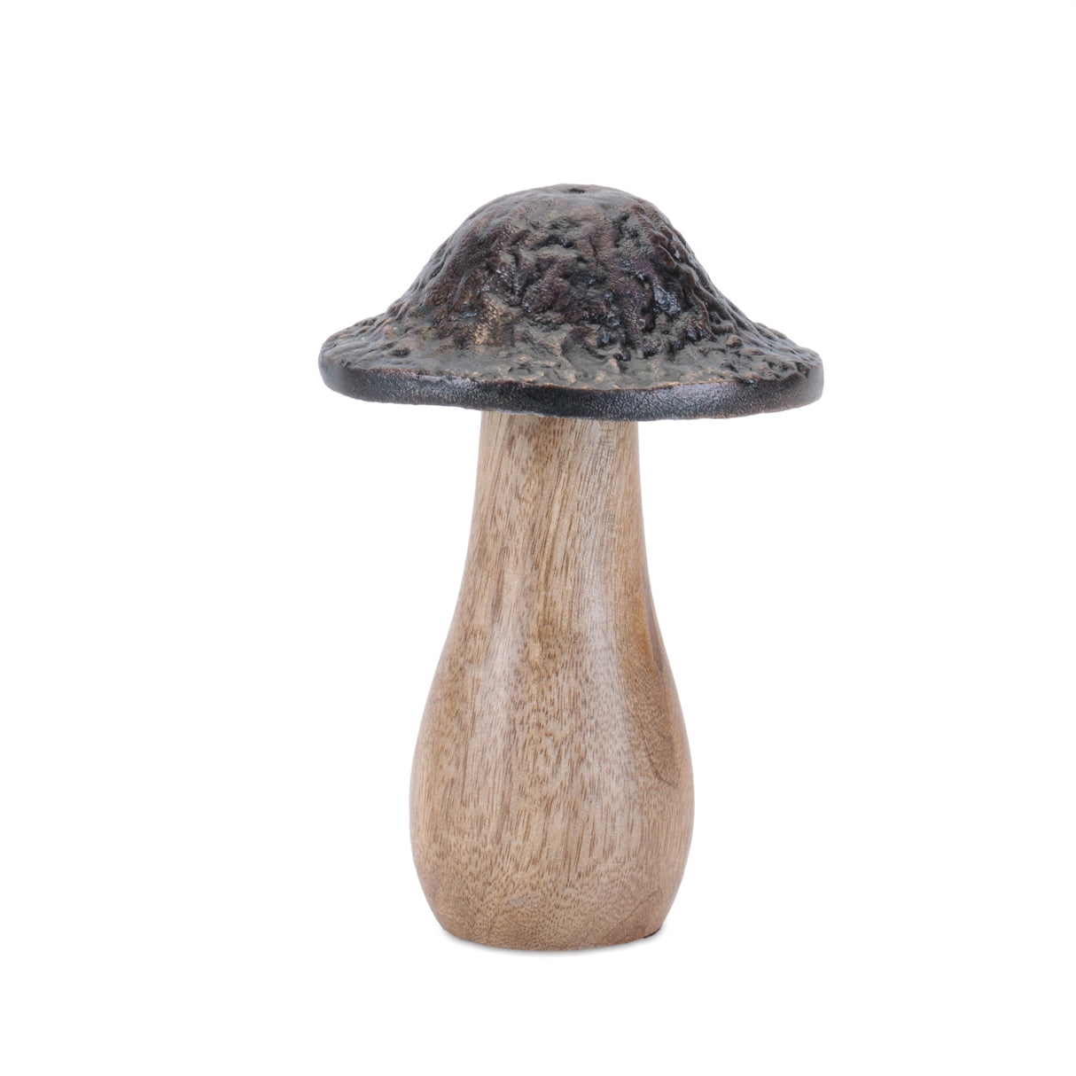 Wood mushrooms with aluminum top (set of 3)