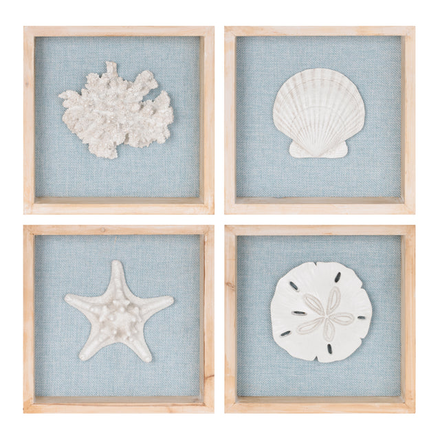 Framed-beach-wall-plaque-(set-of-4)-Wall-Art