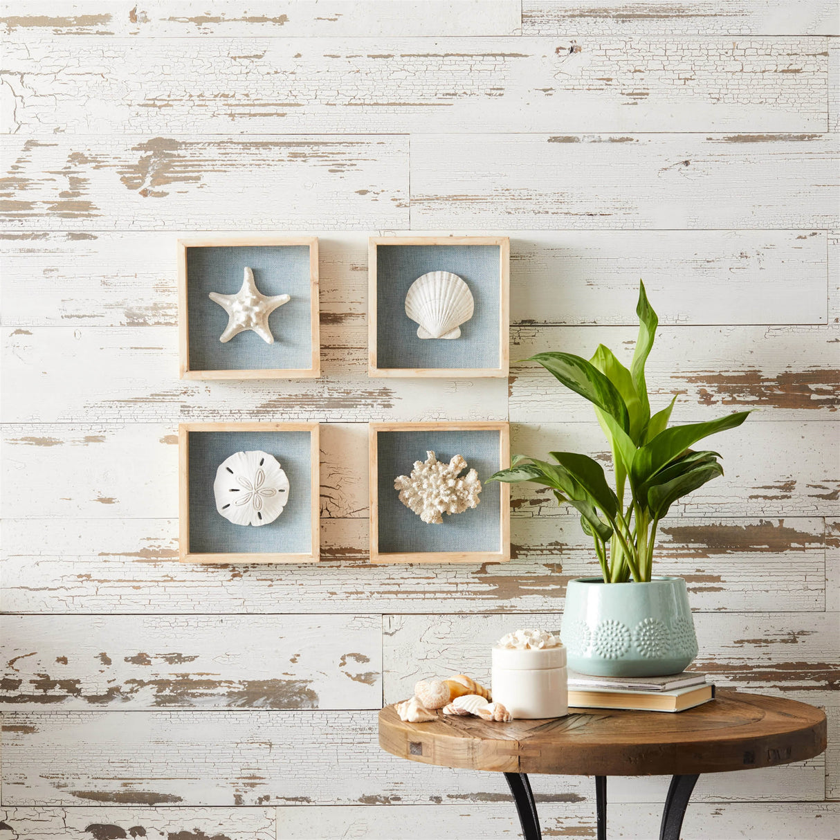 Framed beach wall plaque (set of 4)