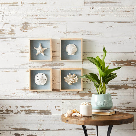 Framed beach wall plaque (set of 4)