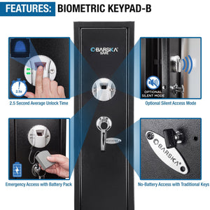 Biometric Rifle Safe with Fingerprint Access – Black