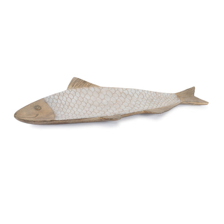 Ceramic etched fish tray 22.5"l