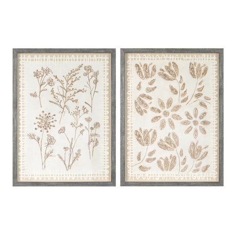 Framed-floral-wall-art-under-glass--(set-of-2)-Wall-Art