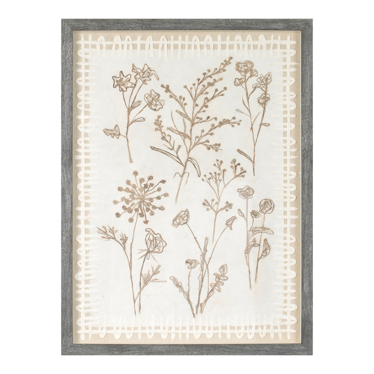 Framed Floral Wall Art Under Glass  (Set of 2)