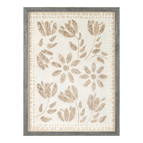 Framed floral wall art under glass  (set of 2)