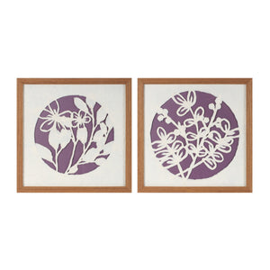 Framed Floral Wall Art Under Glass (Set of 2)