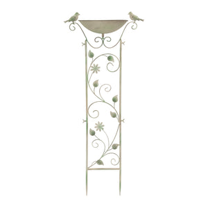 Iron Bird Feeder Trellis Garden Stake 42"H
