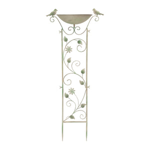 Iron Bird Feeder Trellis Garden Stake 42"H