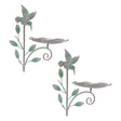 Iron-Hummingbird-Leaf-Bird-Feeder-Garden-Stake-(Set-of-2)-Garden-Decor