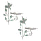 Iron-Hummingbird-Leaf-Bird-Feeder-Garden-Stake-(Set-of-2)-Garden-Decor