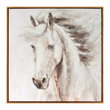 Framed horse canvas art 24"sq