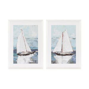 Framed Sail Boat Print (Set of 2)