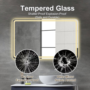 24X40 Inch LED Bathroom Mirror Vanity with Front Lights