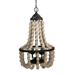Large Beaded 4-Light Chandelier