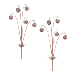 Iron Floral Spray Garden Stake (Set of 2)