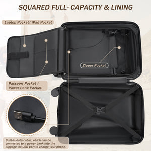 5 Piece Hardside Luggage Set with USB Port