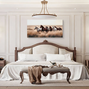 Horses Wall Art Decor Western Farm Equine Canvas Picture