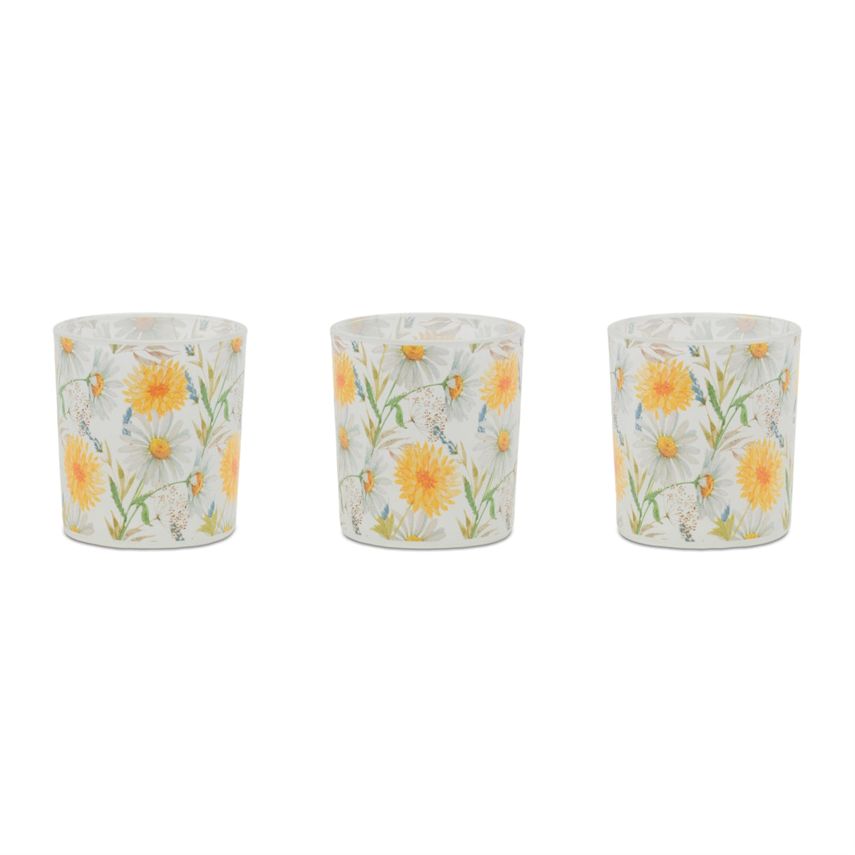 Floral print votive candle holder (set of 3)