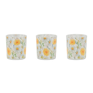 Floral Print Votive Candle Holder Set of 3