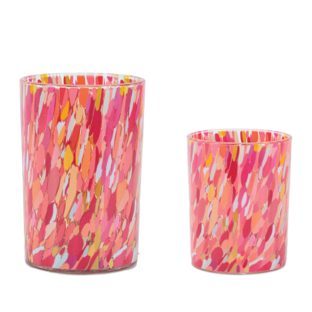 Painted-glass-candle-holder-(set-of-2)-Candle-Holders