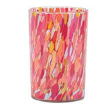 Painted glass candle holder (set of 2)