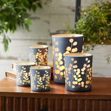 Frosted foliage candle holder (set of 2)
