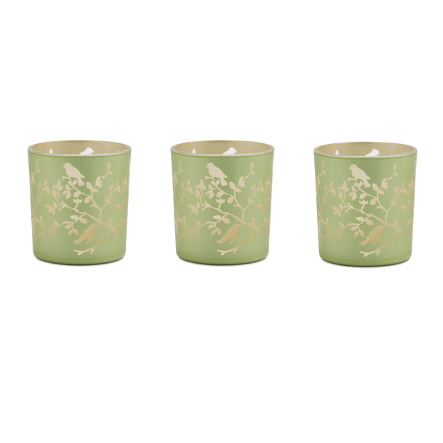 Frosted-floral-bird-votive-candle-holder-(set-of-3)-Candle-Holders