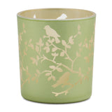 Frosted floral bird votive candle holder (set of 3)