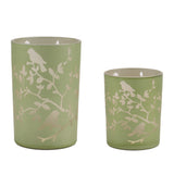 Frosted-floral-bird-candle-holder-(set-of-2)-Candle-Holders