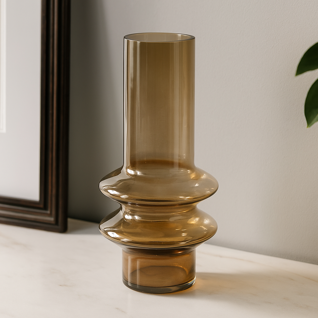 Modern Glass Cylinder Vase (Set of 2)