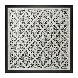 Framed floral wall décor under glass 19.5"sq